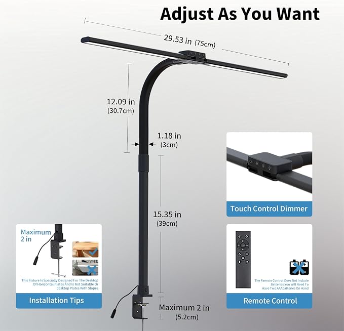 Full Spectrum LED Desk Lamp, Sun Lamp 15W Eye-Caring Table Light - Image 4