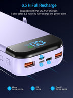 Portable Charger 32000mAh, 22.5W QC 3.0 PD 20W Smart LED Display Fast Charging - Image 4