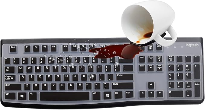Silicone Keyboard Cover for Logitech K120 & MK120 Ergonomic Desktop USB Wired - Image 6