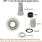 LeMotech 5Pcs NPT 1" IP68 Waterproof Cable Gland Flex Spiral Strain Relief Grey - Image 3