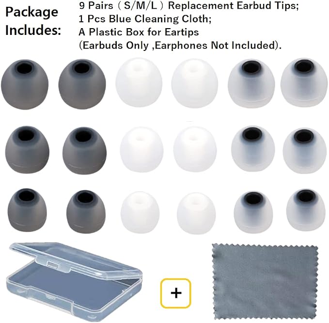Replacement Earbud Tips Earbud Covers Silicone Tips Ear Gels Fit - Image 2