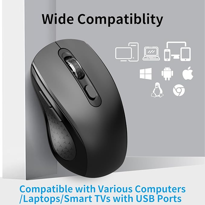 Wireless Mouse Ergonomic, Side Buttons Mouse, 2400 DPI, Silent and Anti Slip - Image 7