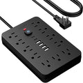 5 FT Flat Plug Surge Protector Power Strip, 11 Multiple AC Outlets by Unknown