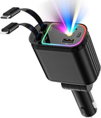 Car Charger with Starlight, 66W USB C Fast Car Chargers Adapter, 4 in 1 by Crazytreesmartliving