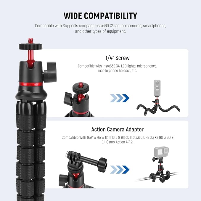 NEEWER Tripod for iPhone with Remote/Action Camera Mount Adapter/Phone Holder - Image 2