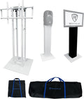 Rockville RTP33-TV Pro White Totem Stand 220 lbs DJ Speaker/Lighting/TV Mount by Rockville