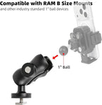 1" Track Ball with T-Bolt Attachment & Short Double Socket Arm, Aluminum Alloy - Image 3