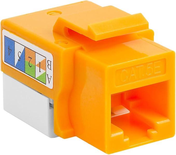 Cmple - 10 Pack Cat5e Keystone Jack Insert Punch Down RJ45 Connectors RJ45 - Image 4