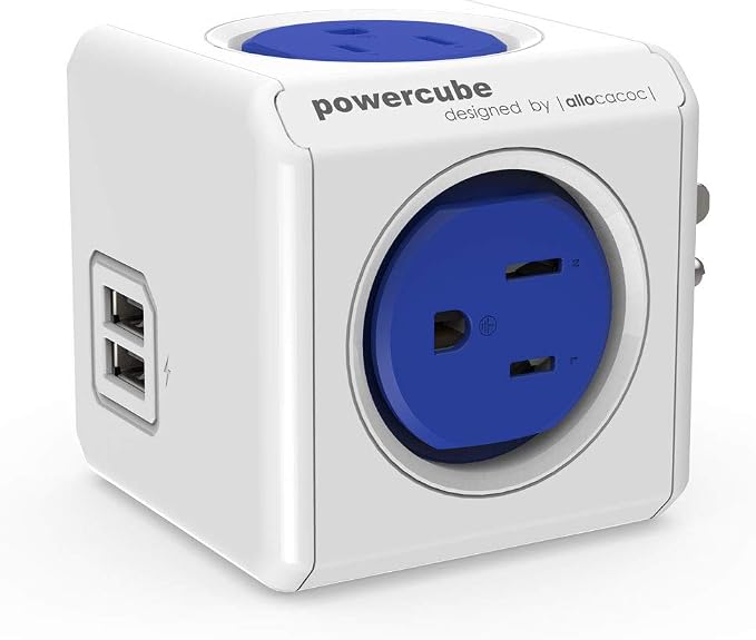 USB Wall Plug, Allocacoc PowerCube |Original|, 4 Outlets and 2 USB Ports by Allocacoc