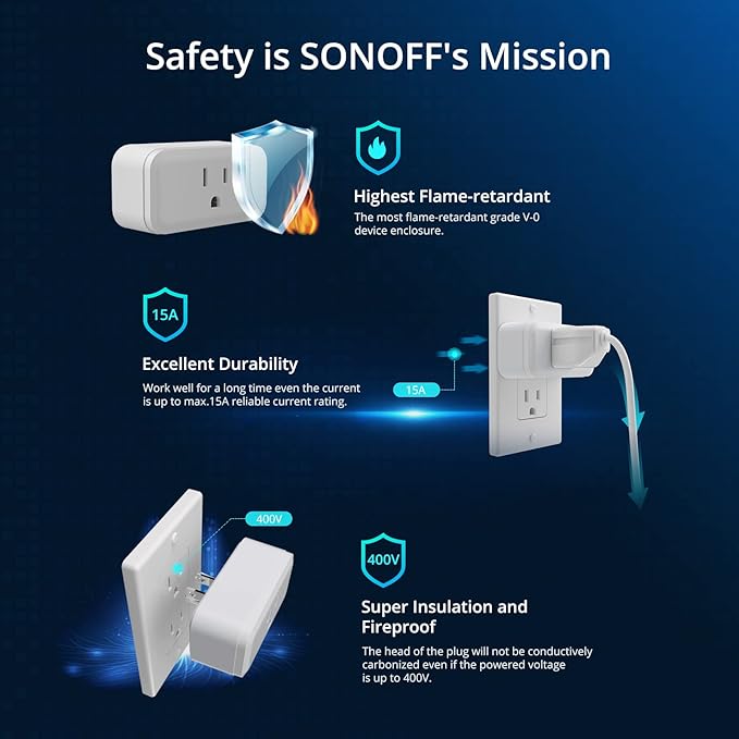 SONOFF S40 Lite 15A WiFi Smart Plug ETL Certified, Smart Socket Outlet Timer - Image 3