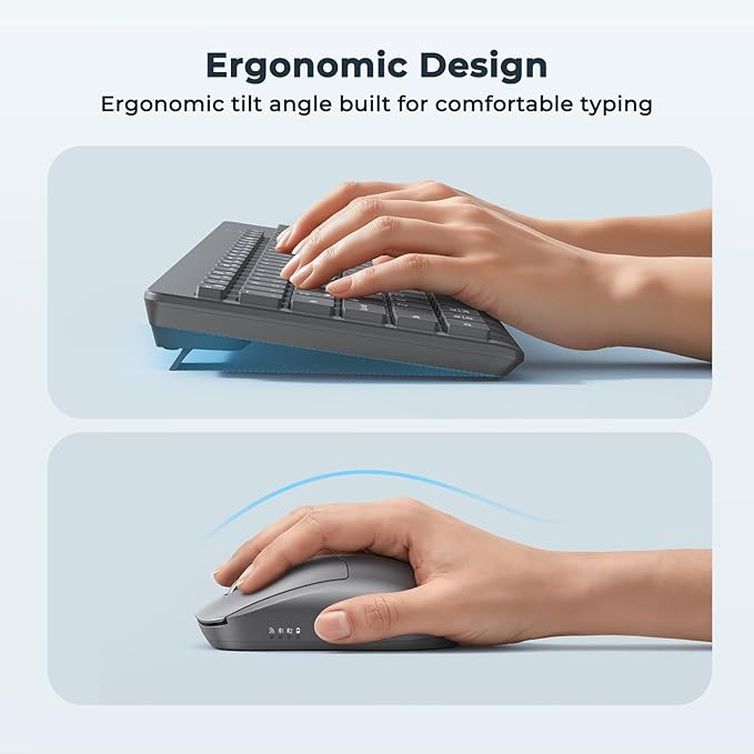 MEETION Wireless Keyboard and Mouse, Silent Bluetooth Keyboard Mouse Set - Image 6