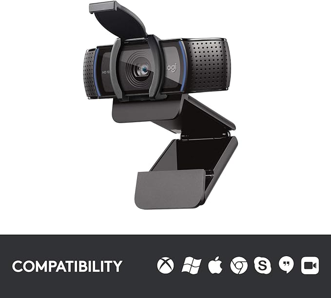 Logitech C920S HD Pro Webcam, Full HD 1080p/30fps Video Calling, Light - Image 8