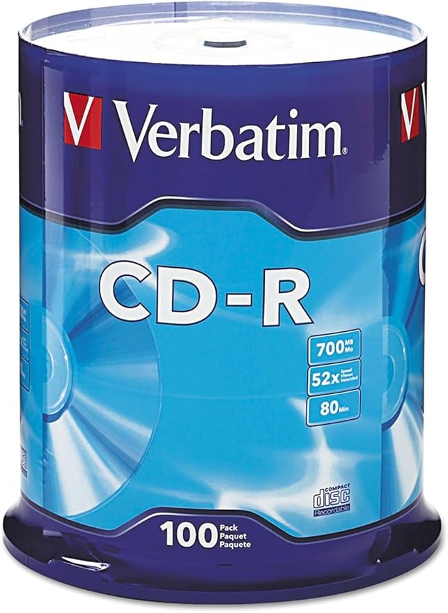Verbatim CD-R Blank Discs 700MB 80 Minutes 52X Recordable Disc by Verbatim