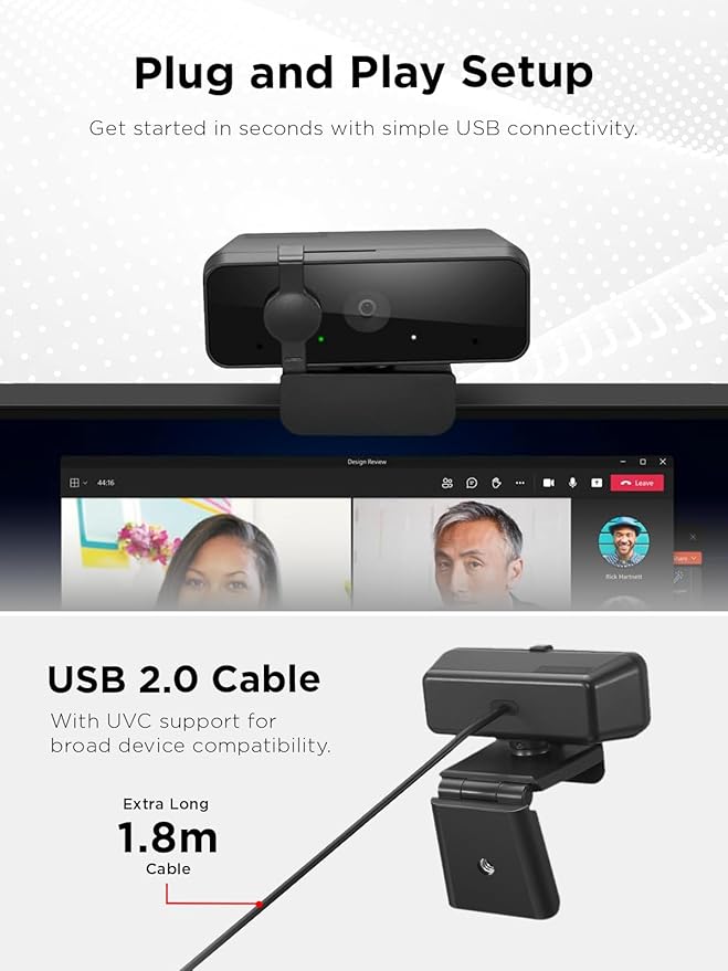 Lenovo Essential FHD Webcam Gen 2, Full HD, Dual Microphones, 85 Degree FOV - Image 6