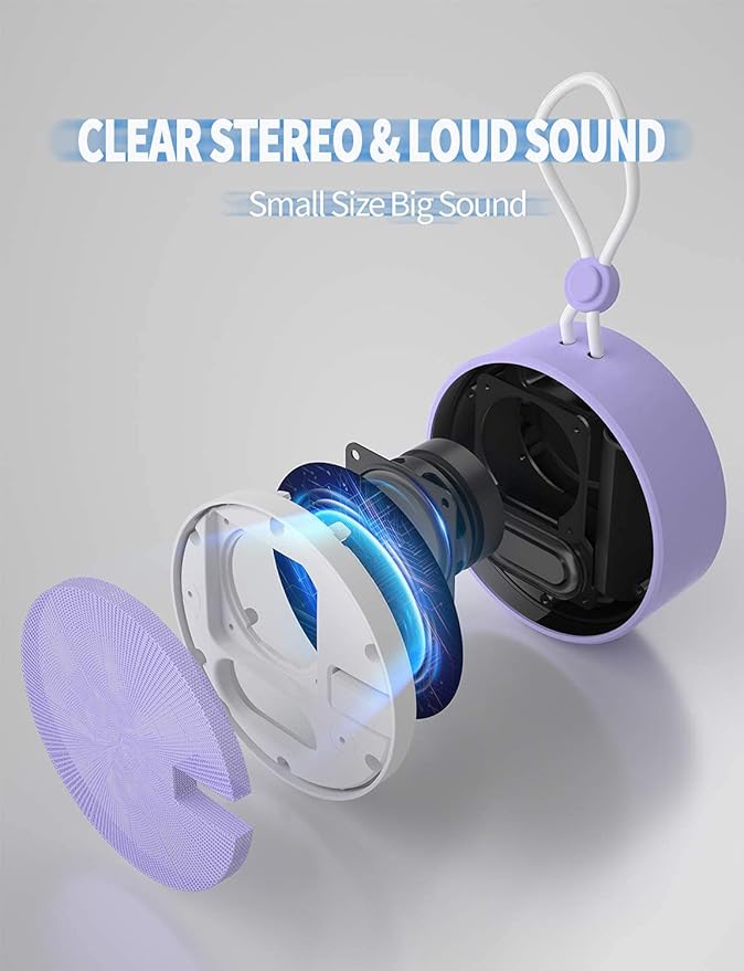 INSMY C12 IPX7 Waterproof Shower Bluetooth Speaker, Portable Small Speaker - Image 7