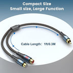 EMK RCA Splitter 1 Male to 2RCA Female Copper Shell Gold-Plated Y Adapter RCA - Image 7