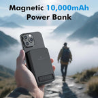 Magnetic Wireless Power Bank, 3-in-1 Portable Charger 10000mAh w/Kickstand - Image 3