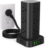 Power Strip Tower with Multiple Outlets, Flat Plug Surge Protector Tower by Unknown