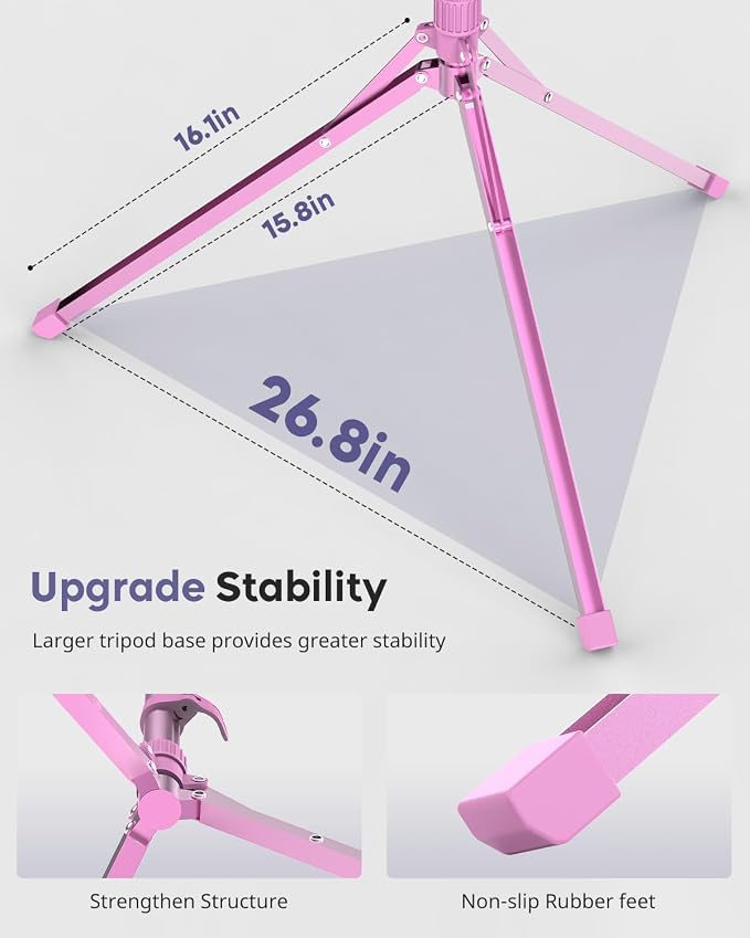 Aureday Phone Tripod, Remote and Phone Holder, Overhead & Selfie Stick - Image 4