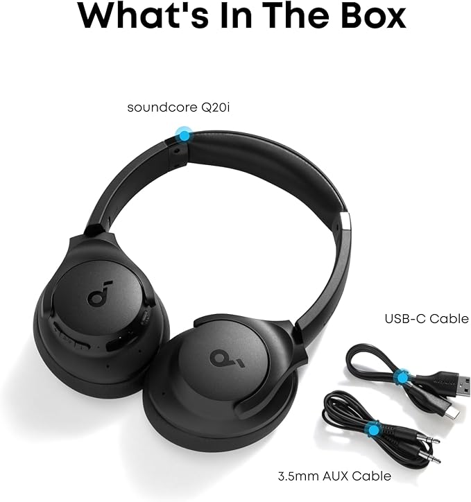 Soundcore by Anker Q20i Hybrid Active Noise Cancelling Headphones, Wireless - Image 8