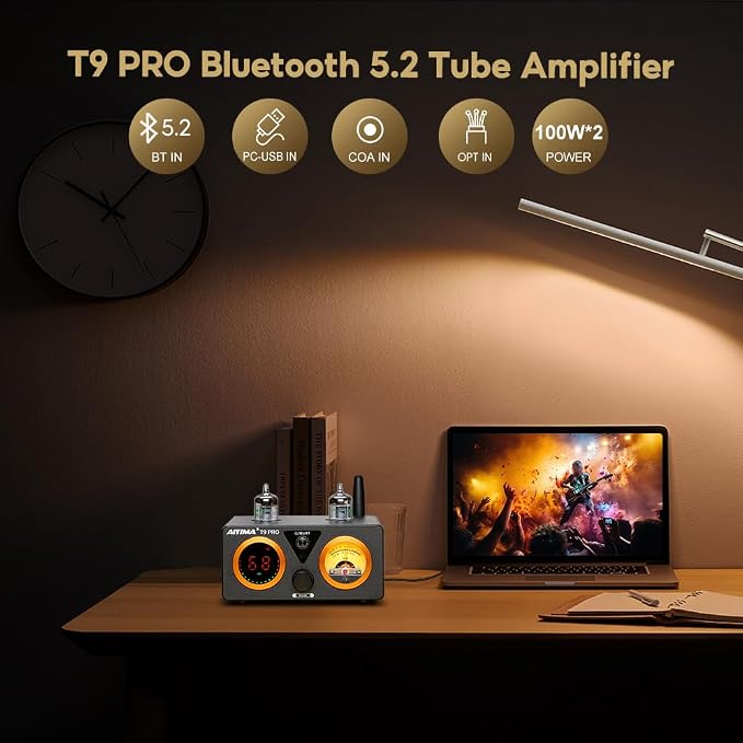AIYIMA T9 PRO 200W Bluetooth Amplifier HiFi Digital Class D Power Amp 2.0/2.1 - Image 7