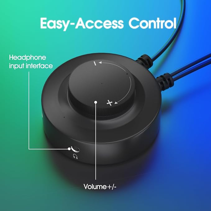 Computer Speakers, with 7 Colorful RGB Lights, Headphone Jack, Enhanced Bass - Image 6