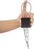 Cable Padlock with 3 Keys | L 1.15ft, D 1/6in Adjustable Steel Cable Lock | by BOZZYS