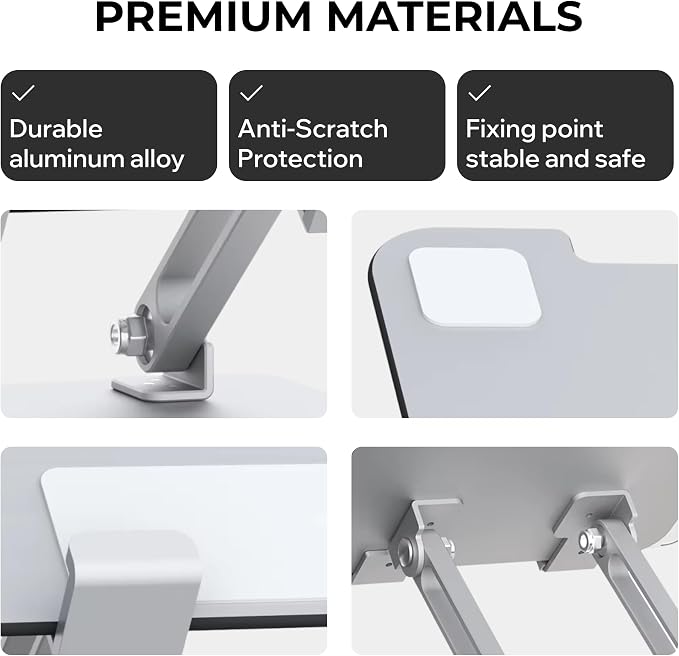Foldable Aluminum Tablet & Phone Stand — Adjustable Height & Angle, Portable - Image 3