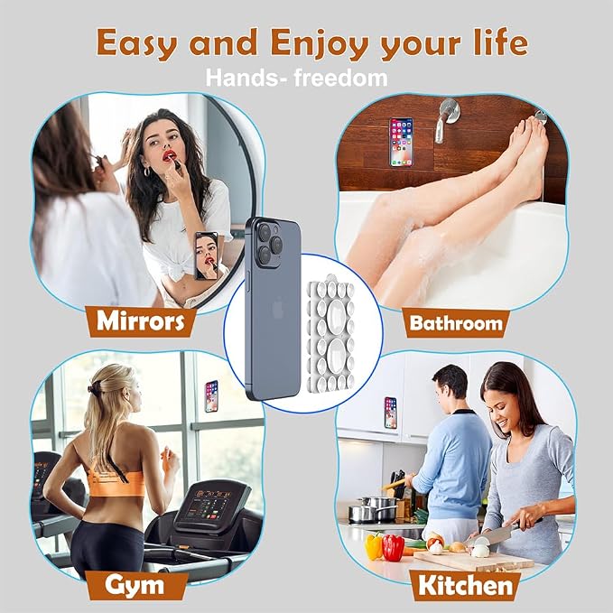 ZYCCER Double Sided Silicone Suction Phone Holder Mount, Compatible - Image 7