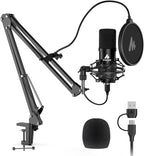 USB Microphone, MAONO 192KHZ/24Bit Plug & Play PC Computer Podcast Condenser by MAONO