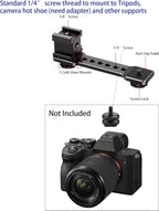 3 Port Cold Shoe Mount Plate for Camera LED Monitor Microphone etc., Aluminum - Image 7