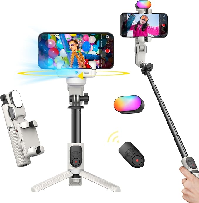 Gimbal Stabilizer for iPhone, Sefie Stick Tripod by AOCHUAN