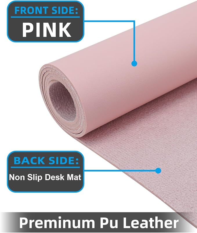 Leather Desk Pad Protector, Large Desk Mat, Mouse Pad, Non-Slip PU Leather Desk - Image 2