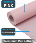 Extra Large Leather Desk Protector, Office Mat, Mouse & Laptop Pad, Non-Slip - Image 2