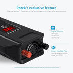 POTEK 750W Power Inverter 12V DC to 110V AC Car Adapter - Image 3
