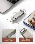 MOSDART 128GB USB3.1 Fast Speed C and A Dual Flash Drive, exFAT Memory Stick - Image 2
