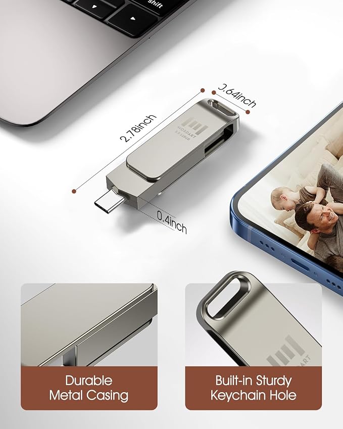 MOSDART 128GB USB3.1 Fast Speed C and A Dual Flash Drive, exFAT Memory Stick - Image 2