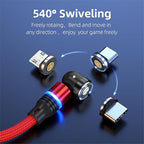 Magnetic Charging Cable 540° Rotation Magnet Phone Charger USB C Cable 3A Fast - Image 2