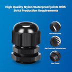 Nylon Cable Gland Kit, CGELE 50 Pack Plastic Waterproof Adjustable Connector - Image 5