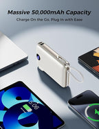 Portable Charger with Built in Cable & Wall Plug, 50000 mAh Power Bank - Image 5