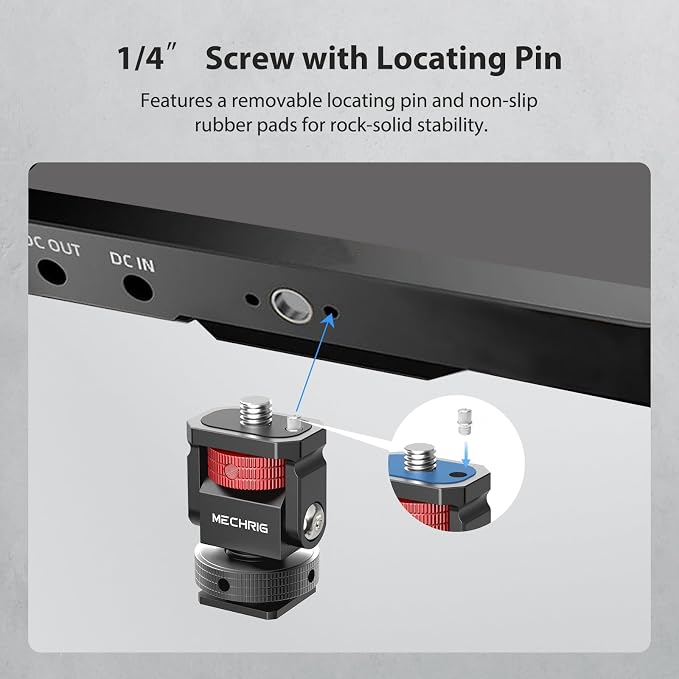 Mini Camera Monitor Mount with Cold Shoe, Aluminum Cold Shoe Mount Adapter with - Image 5