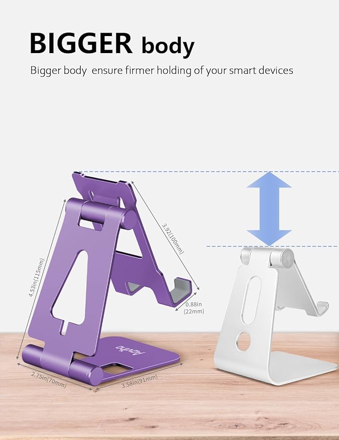 Cell Phone Stand for Desk, Adjustable Desktop Phone Holder Stand, Foldable - Image 3