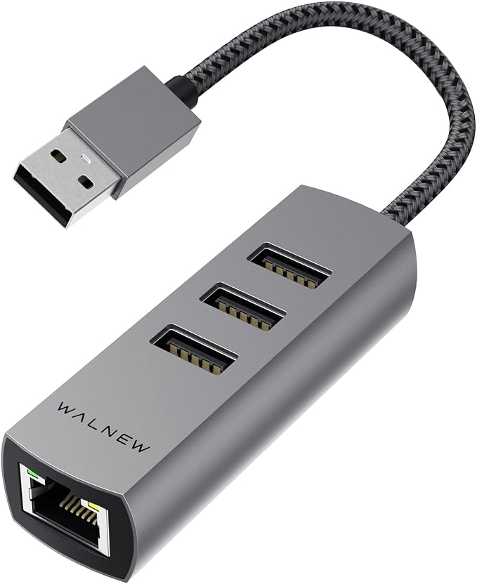 USB-C to Ethernet Adapter, WALNEW USBC to RJ45 LAN Adapter, Gigabit Cat Network by WALNEW