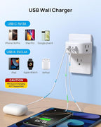 TROND Outlet Extender with USB, Wall Splitter with 2 AC Sockets, 3 USB Ports - Image 3