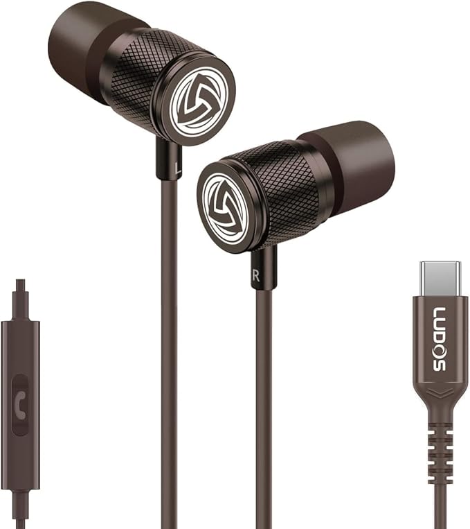 LUDOS Ultra USB C Headphones for iPhone 16 15 Pro Max Plus iPad Pro, 5 Years by Ludos