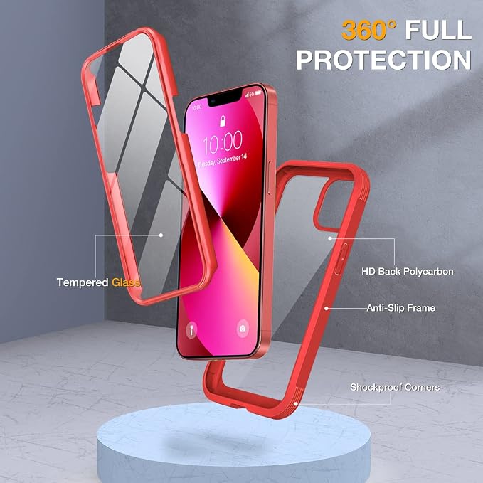 Miracase Compatible with iPhone 13 case 6.1 inch, 2021 Upgrade Full-Body Glass - Image 4