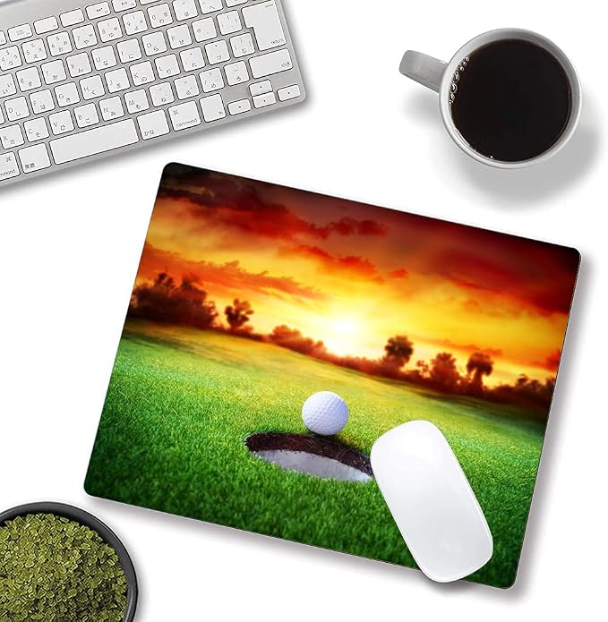 Mouse Pad, Ball in Hole Golf Mouse Pad Rectangle Custom Designs, Waterproof - Image 4