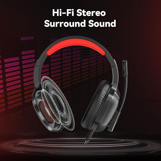 Gaming Headset with Microphone for Pc, Xbox One Series X/s, Stereo Wired Noise - Image 2