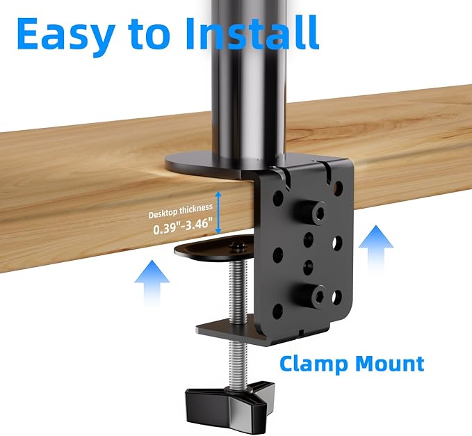 H&C Single Monitor Stand for 13-27" Monitors up to 17.6lbs, Adjustable Heights - Image 8