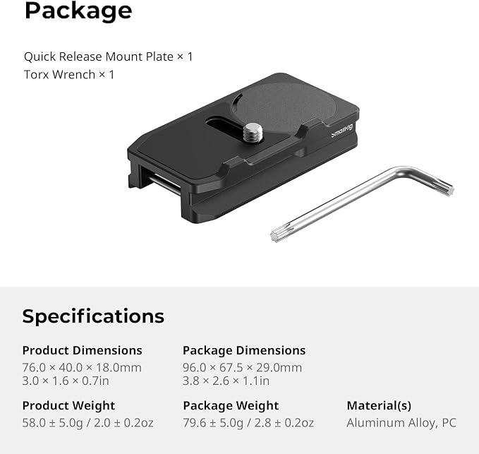 SmallRig Mount Plate for AirTag, Quick Release Camera Mount Baseplate for - Image 9